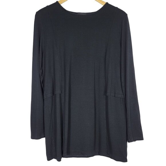 J. Jill Wearever Collection Women's Black Long Sleeve Modern Tunic Top Size M - Picture 1 of 15